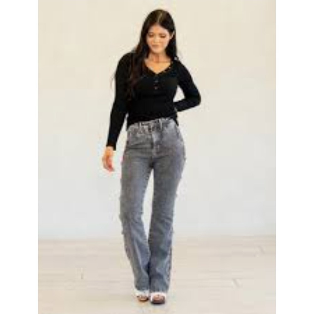 Judy Blue Desert Daze High Waist Western Side Seam Bootcut Jeans Grey 881042 Sz3